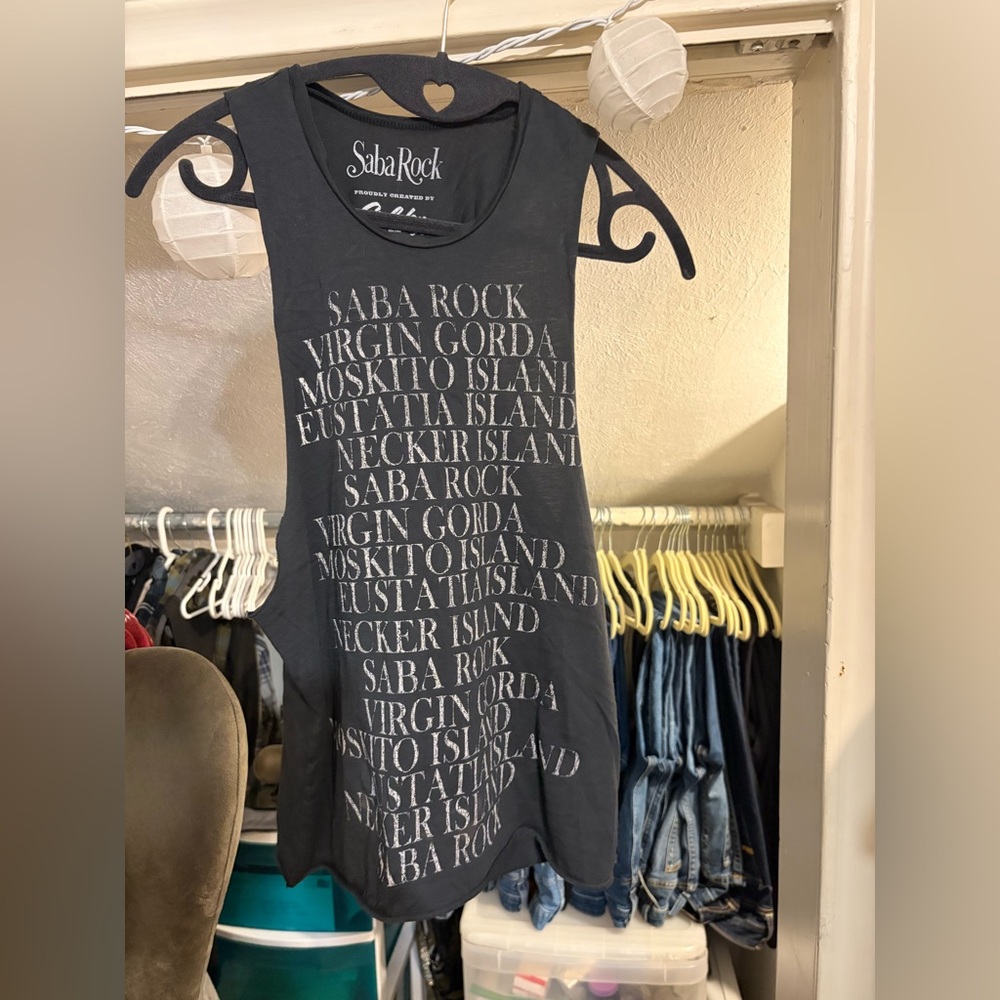 Black Graphic Tank Top